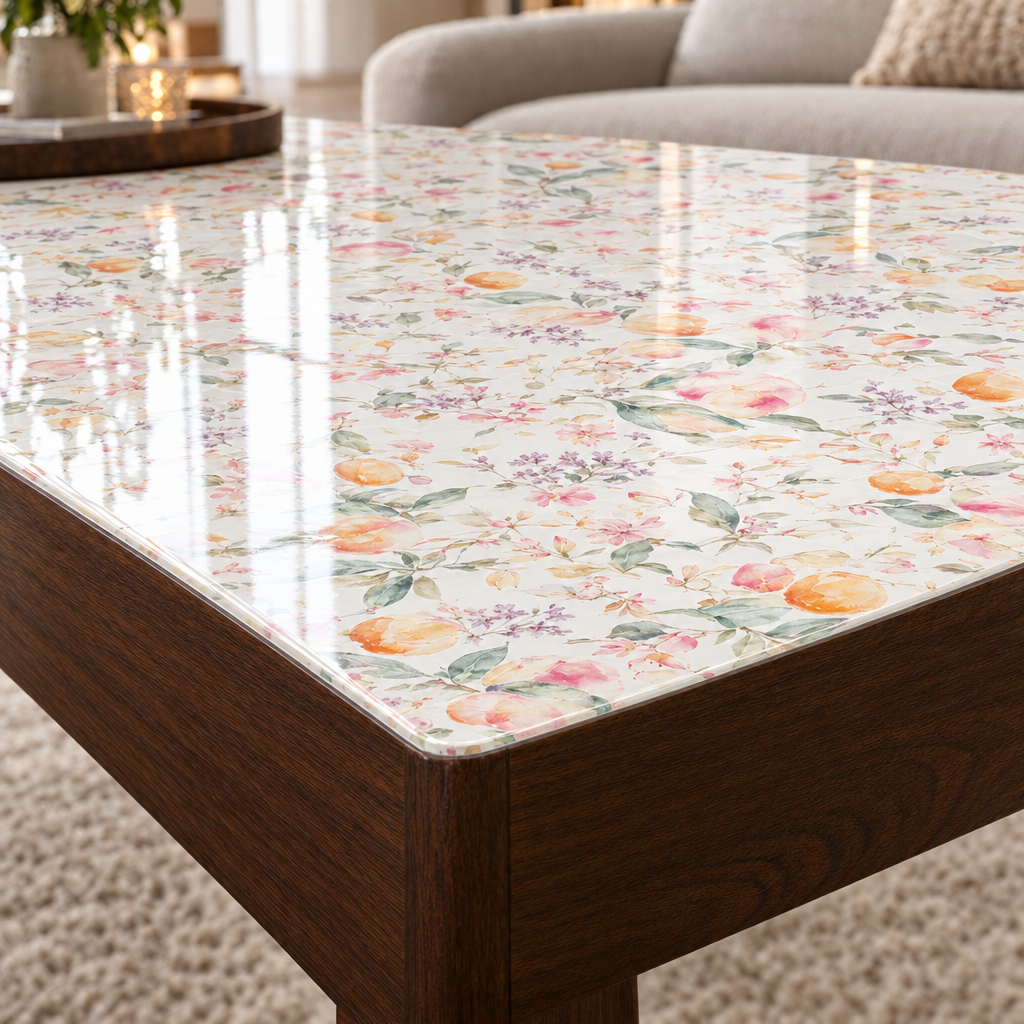 Pellicola Effetto Fiori Acquerello in PVC 2mm - dettaglio bordo smussato