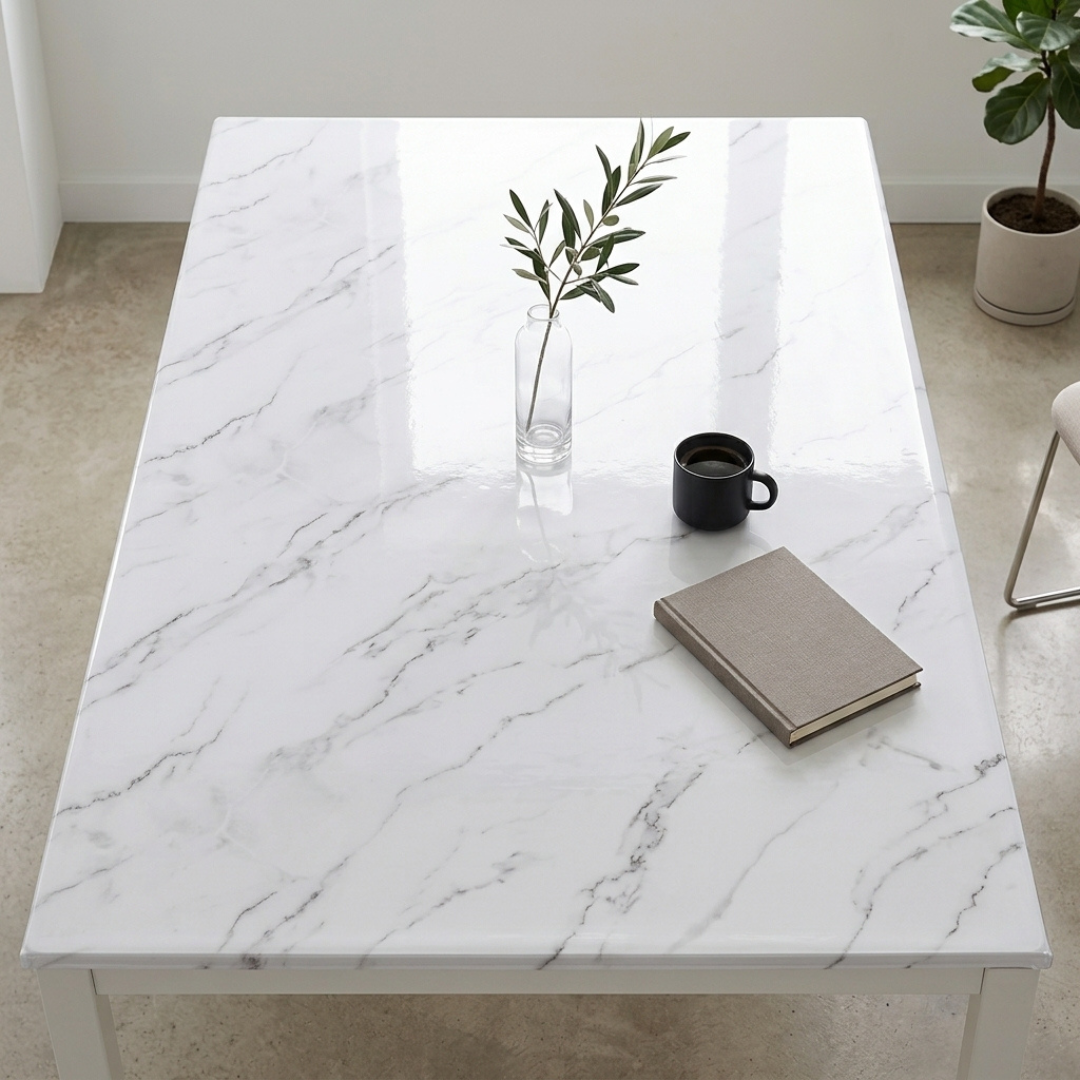Pellicola Effetto Marmo Bianco trasparente in PVC - 2mm