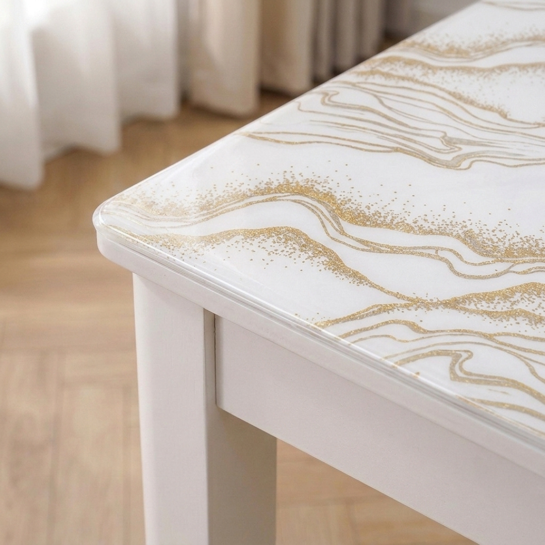 Pellicola Trasparente Effetto Spark Oro in PVC - 2mm