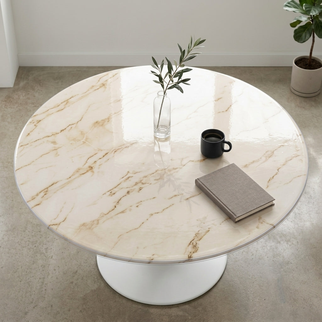 Pellicola Rotonda Effetto Marmo Gold in PVC - 2mm