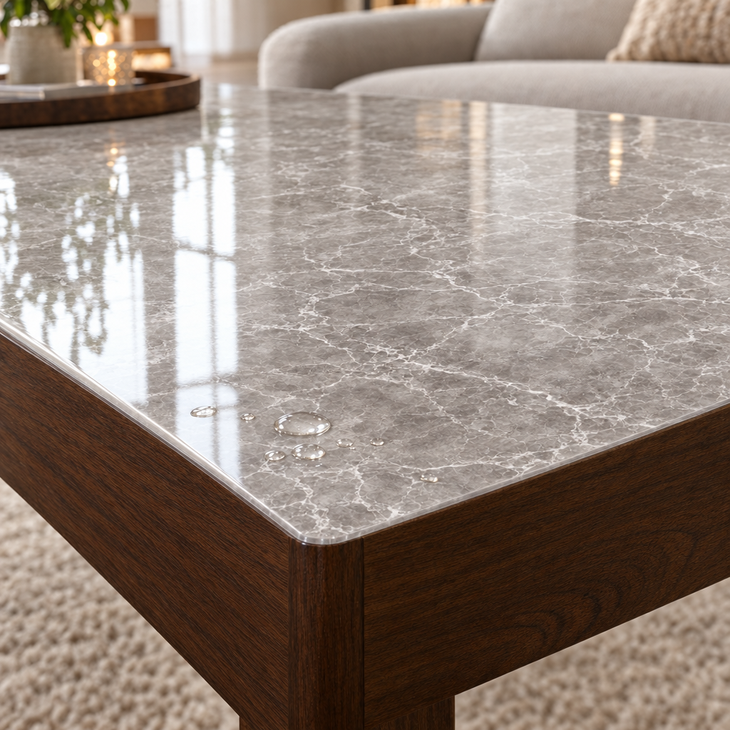 Pellicola Effetto Marmo Grigio Perla in PVC 2mm - dettaglio bordo smussato