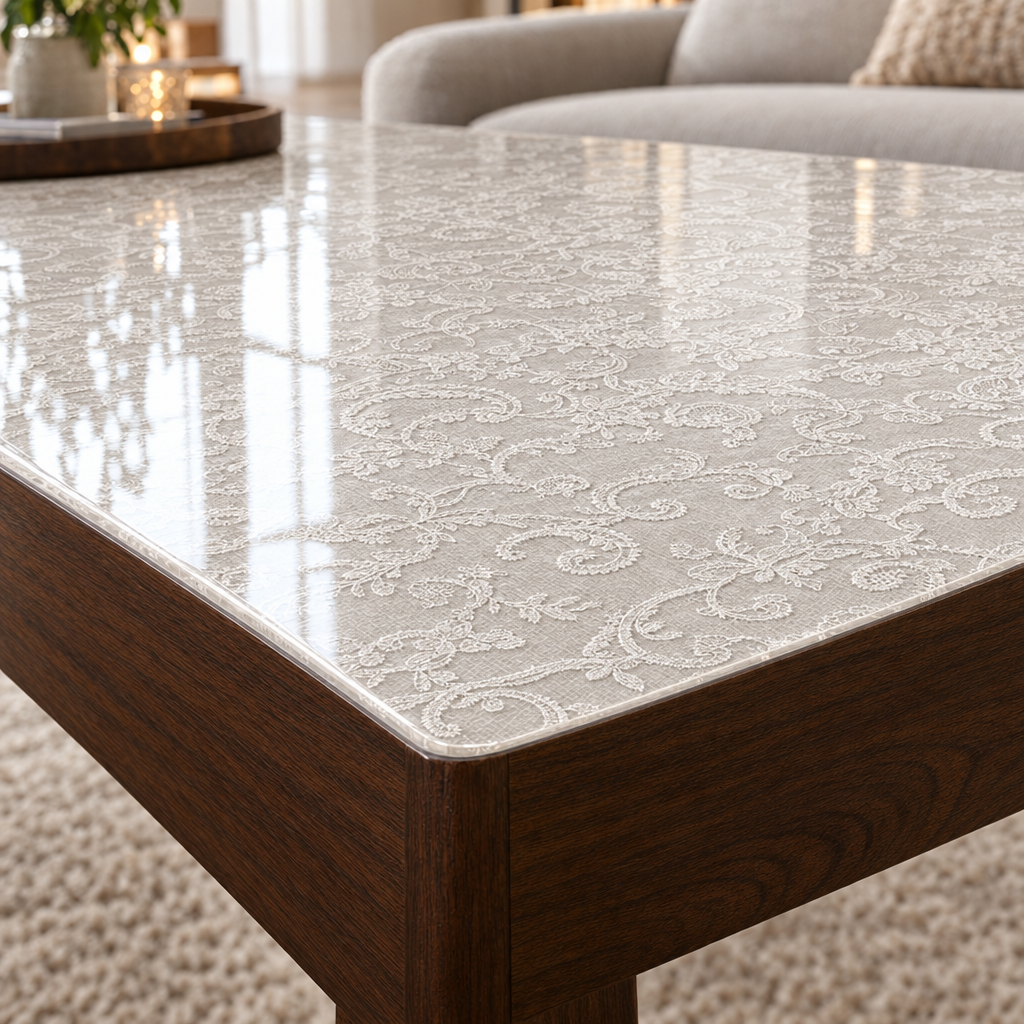 Pellicola Effetto Pizzo Bianco in PVC 2mm - dettaglio bordo smussato